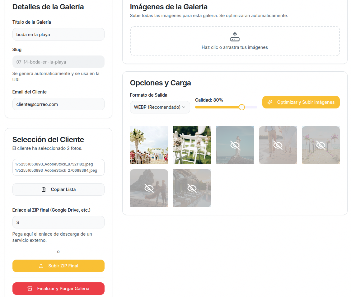 Fotógrafa revisando una selección de fotos en una tablet